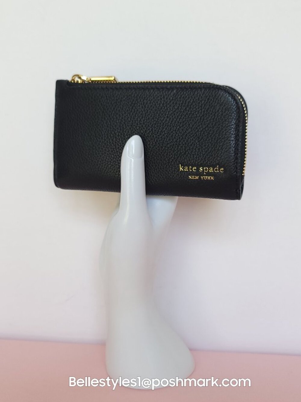 KATE SPADE Devin Pebbled Leather Small Bifold Wallet-Black color⭐ - Picture 4 of 16